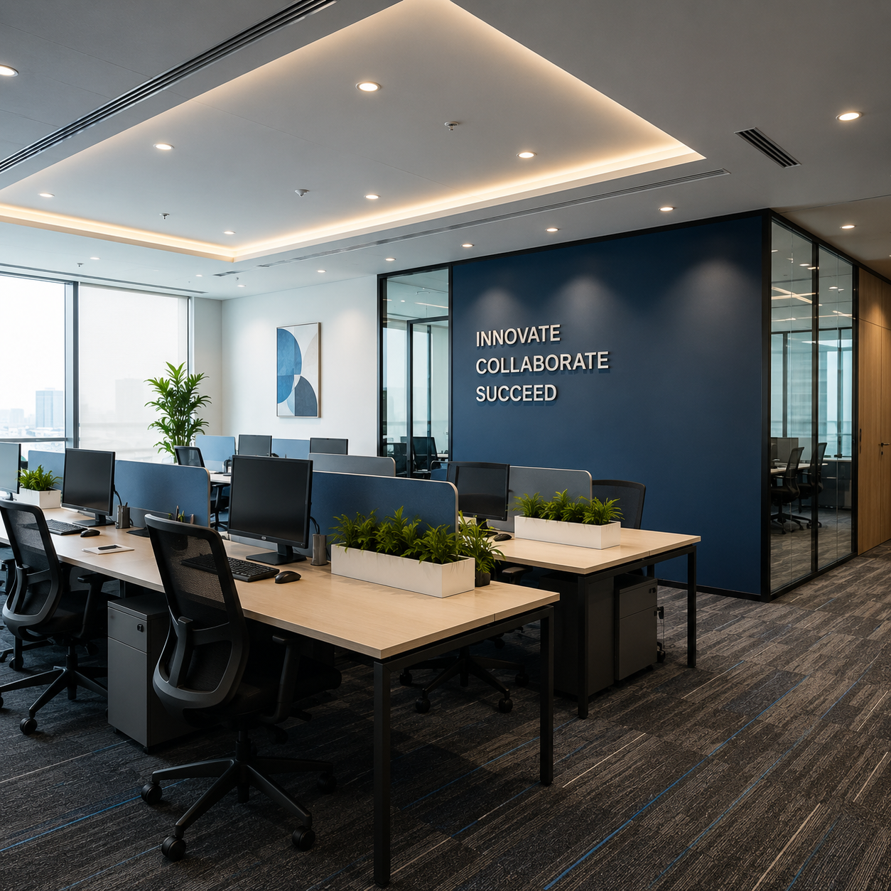 Corporate office commercial painting project