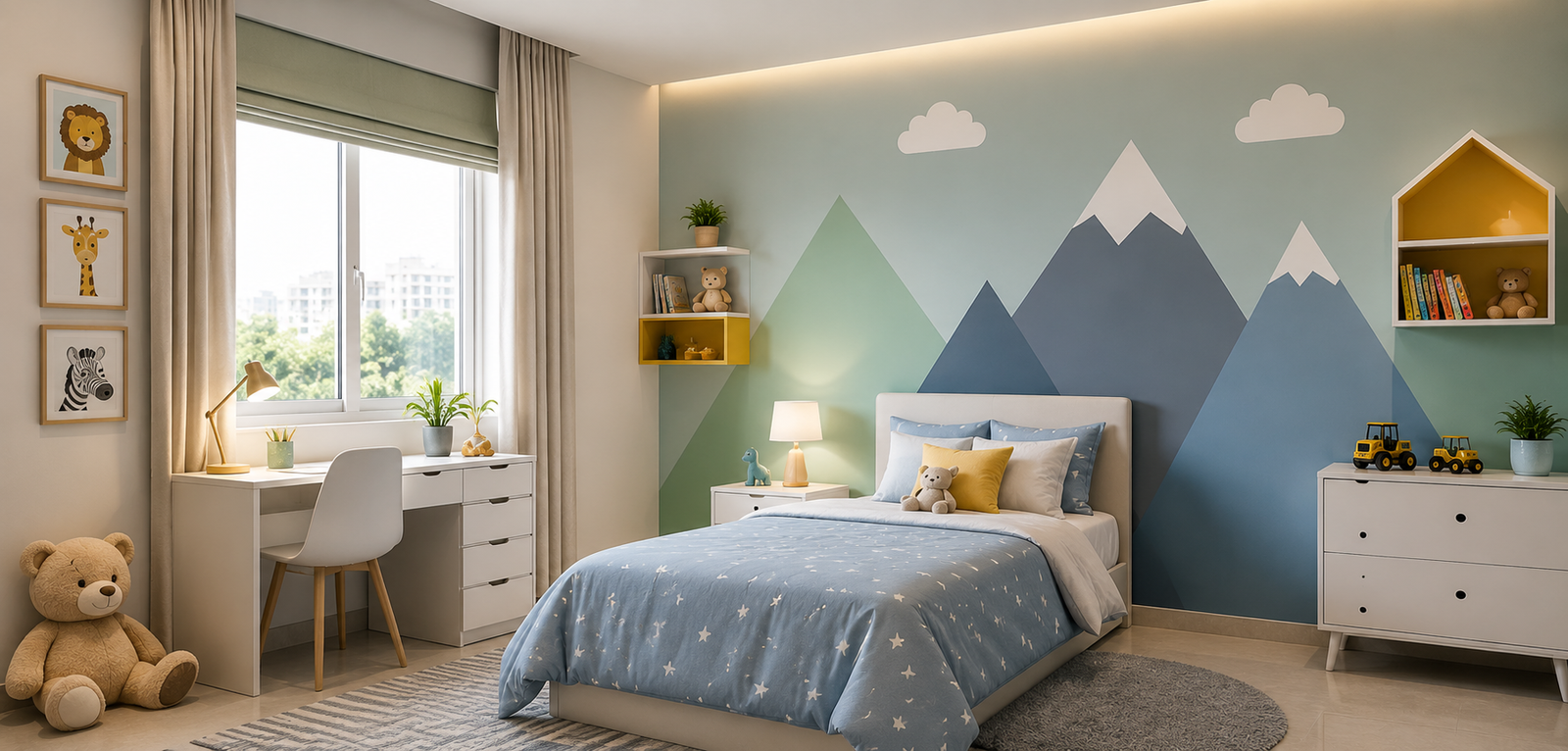 Kids bedroom interior painting project