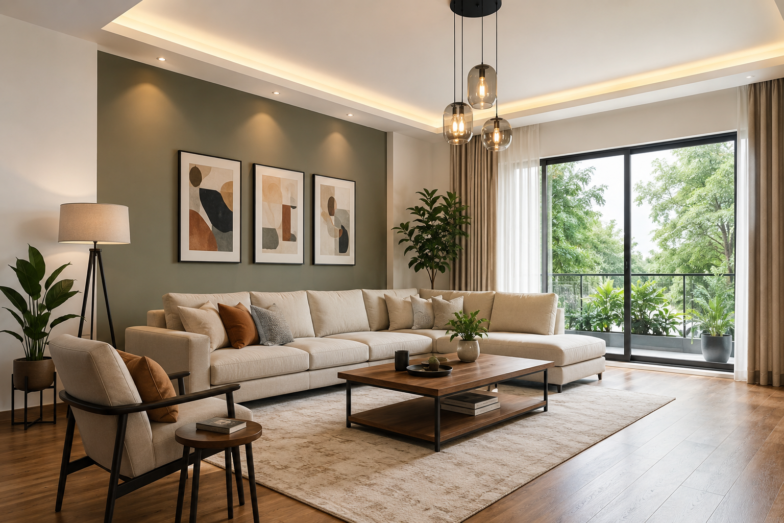 Modern living room painting project