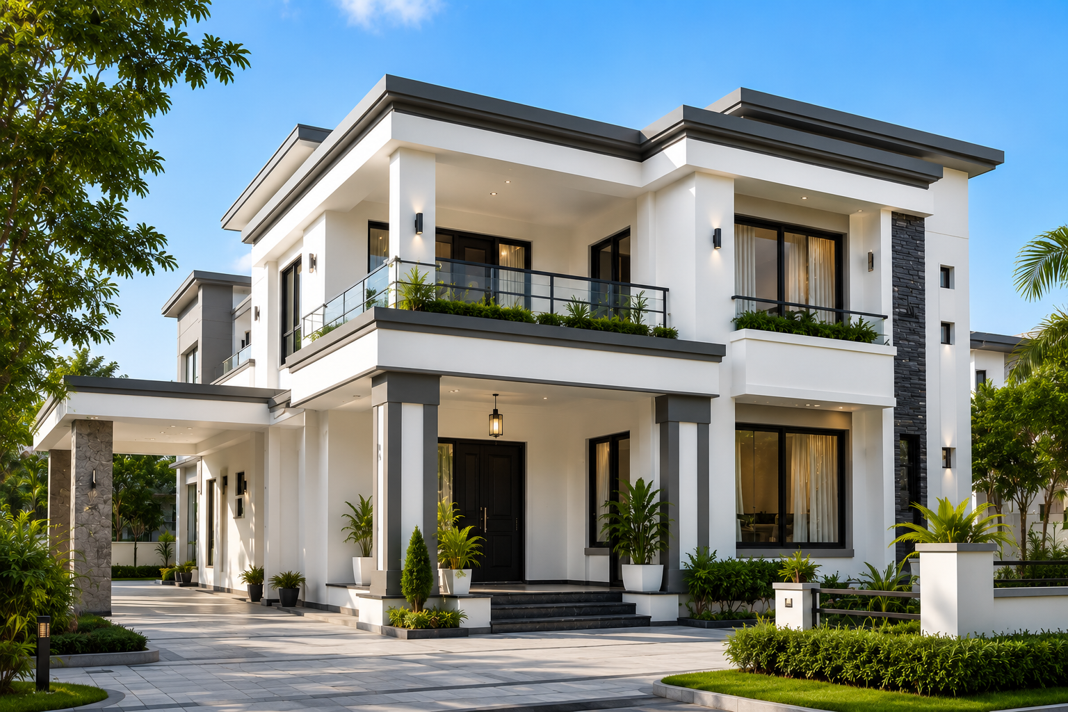 Villa exterior painting project